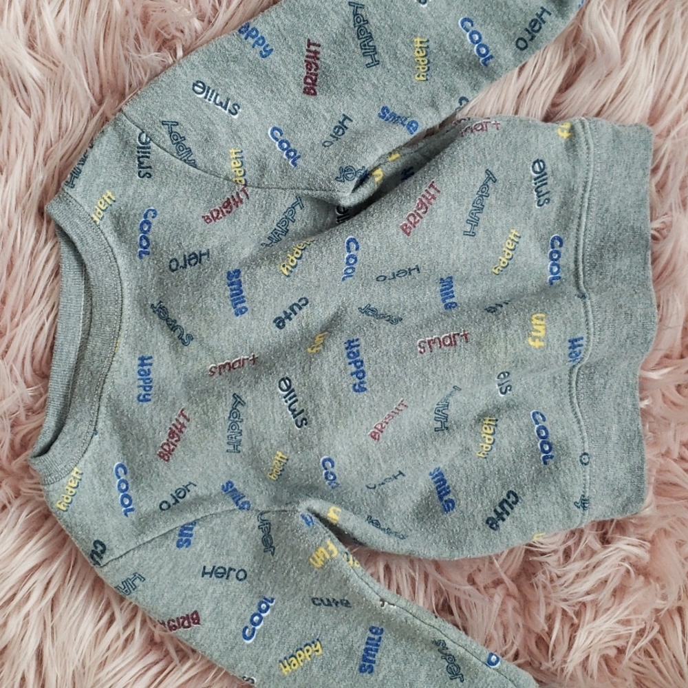 Cool nice sayings gray sweater 18 mos